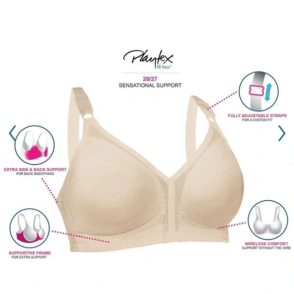 Playtex 18 Hour 20/27 Wirefree New • PLUS - Picture 3 of 5